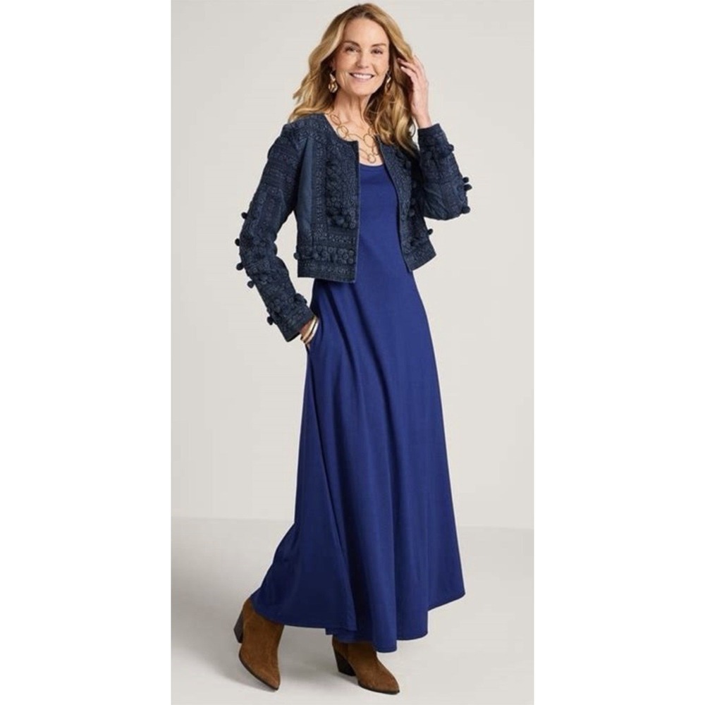 Soft Surroundings Theodora Bolero Jacket & Dress Women's M/L Embroidered - Picture 6 of 10
